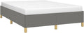 Dunkelgraues Stoff-Doppelbett mit stabiler Lattenrosteinlage, robuster gepolsterter Bettrahmen fuer das Hauptschlafzimmer 140 x 200 cm