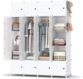 Modularer Kunststoff-Wuerfelschrank mit 20 Faechern, flexibel kombinierbarer Kleiderschrank 180 x 142 x 45 cm